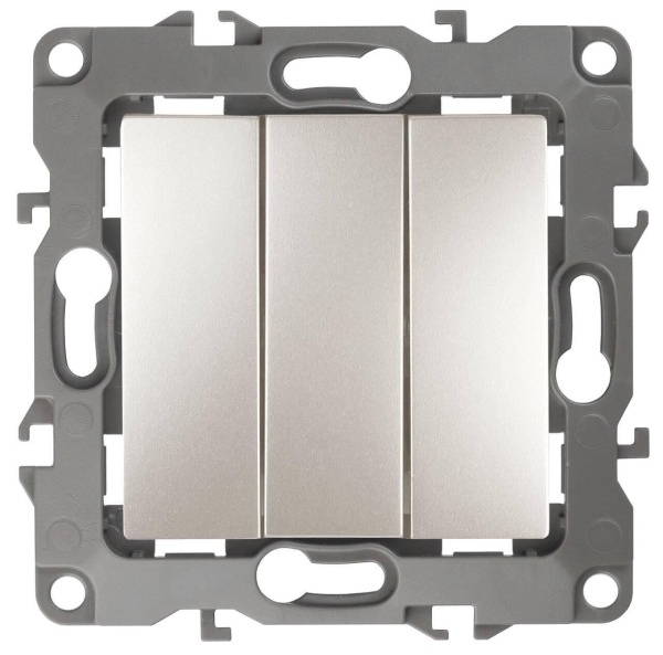Выключатель трехклавишный ЭРА 12 10AX 250V 12-1107-15 Б0019302 Выключатель трехклавишный ЭРА 12 10AX 250V 12-1107-15 Б0019302