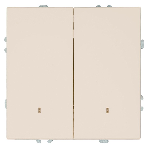 Выключатель 2-клавишный c индикатором (механизм), Stekker, 250В, 10А Эмили, RSW10-5102-08, кашемир, soft touch 49890