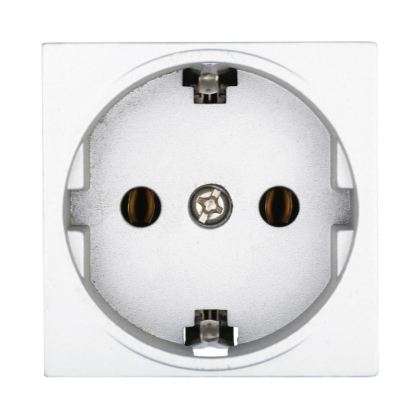 Розетка LK Studio с з/к, без шторок (серебристый металлик) LK45 851303