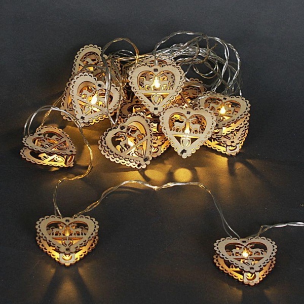 Cветодиодная гирлянда Sneha Сердце 230V теплый белый статичный A-405