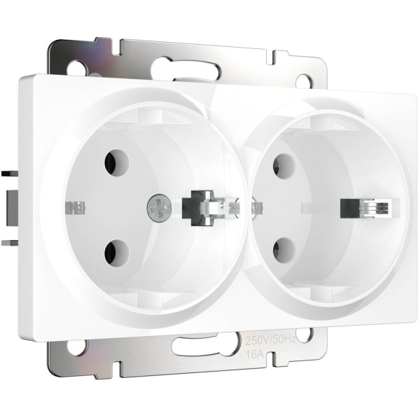 Розетка двойная с заземлением Werkel белый W1172001 4690389155352 Розетка двойная с заземлением Werkel белый W1172001 4690389155352