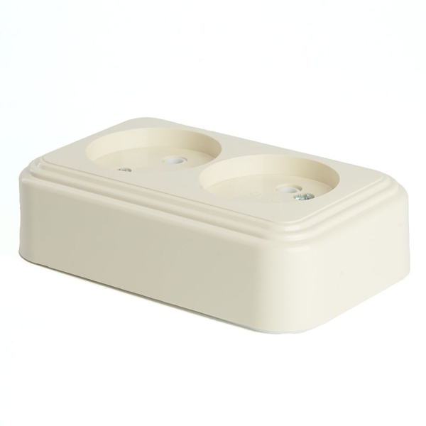 Розетка двойная 2P Stekker Брест слоновая кость PST16-30-20 49057