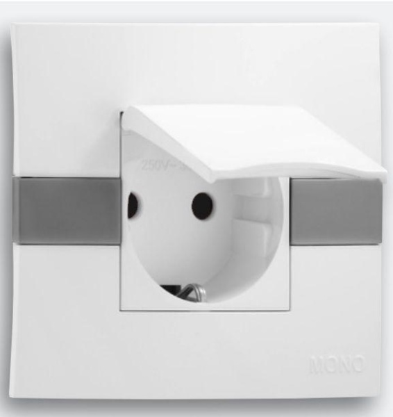 Розетка 2К+З Mono Electric Eсо 16A 250V с крышкой винтовое подключение белый 101-010107-118 Розетка 2К+З Mono Electric Eсо 16A 250V с крышкой винтовое подключение белый 101-010107-118