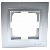 Рамка 1-постовая Mono Electric Despina серебро 102-210000-160