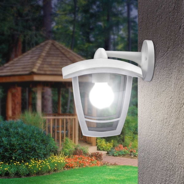 Садово-парковый светильник ЭРА «Дели 2» НБУ 07-40-002 белый 4-гранный настенный IP44 Е27 max60Вт Б0051196