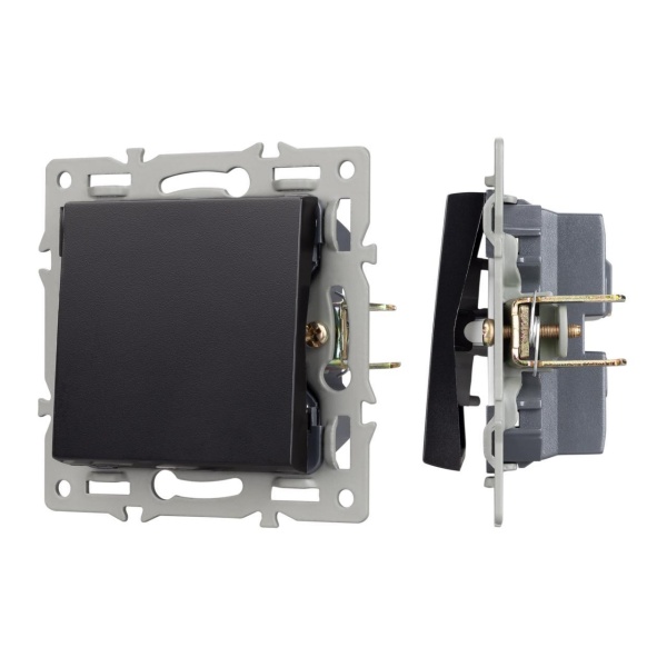 Механизм выключателя одноклавишный непроходной SWT-MK01-PL-BK (250V, 16A) Arlight 043711