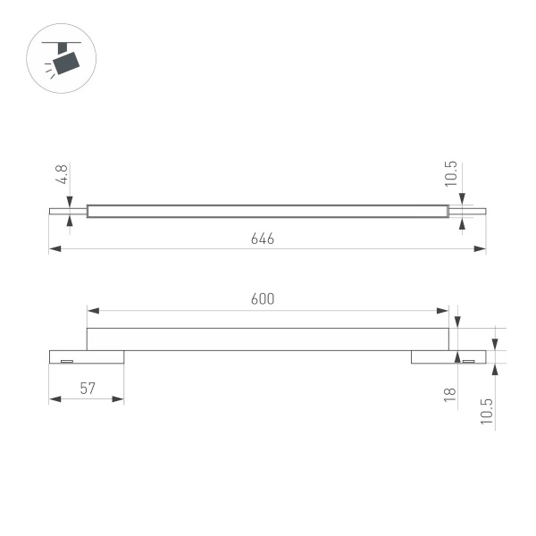 Трековый светодиодный светильник Arlight Mag-Microcosm-Flat-L600-16W Day4000 043274