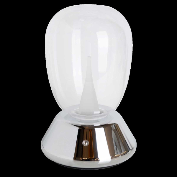 Настольная лампа диммируемая 10W 3000K прозрачный/хром Uovo III Lightstar 807904