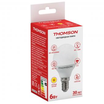 Лампа светодиодная Thomson E14 6W 3000K шар матовая TH-B2031