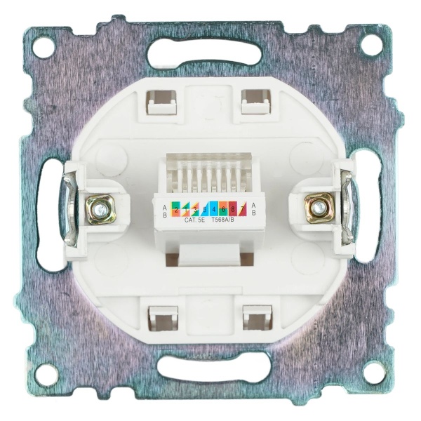 Розетка компьютерная RJ-45 Stekker Катрин белый GLS00-7107-01 39305