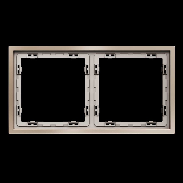 Рамка металлическая на 2 поста, S70 Metal (платина) Voltum VLSM120210