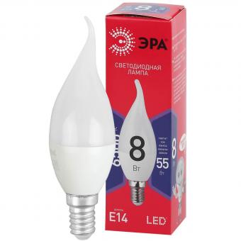 Лампа светодиодная ЭРА E14 8W 6500K матовая BXS-8W-865-E14 R