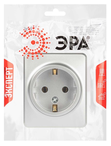 Розетка ЭРА Эксперт 11-2203-03 2P+E Schuko IP20 16A-250В ОУ алюминий Б0063020