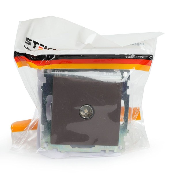 ТВ-розетка RJ-45 Stekker Катрин шоколад GLS00-7108-04 49024