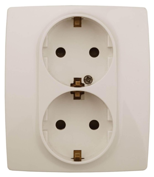Розетка ЭРА 12 2x2P E Schuko со шторками 16A 250V 12-2104-02 Б0014700 Розетка ЭРА 12 2x2P E Schuko со шторками 16A 250V 12-2104-02 Б0014700