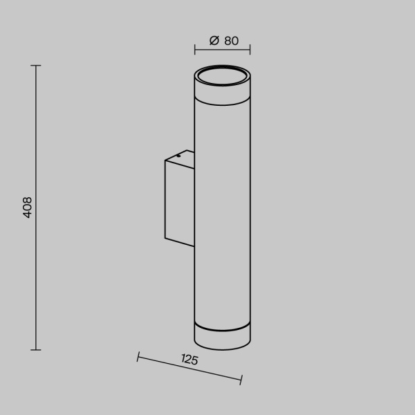 Уличный настенный светильник Maytoni Outdoor Shim O514WL-L30B3K1