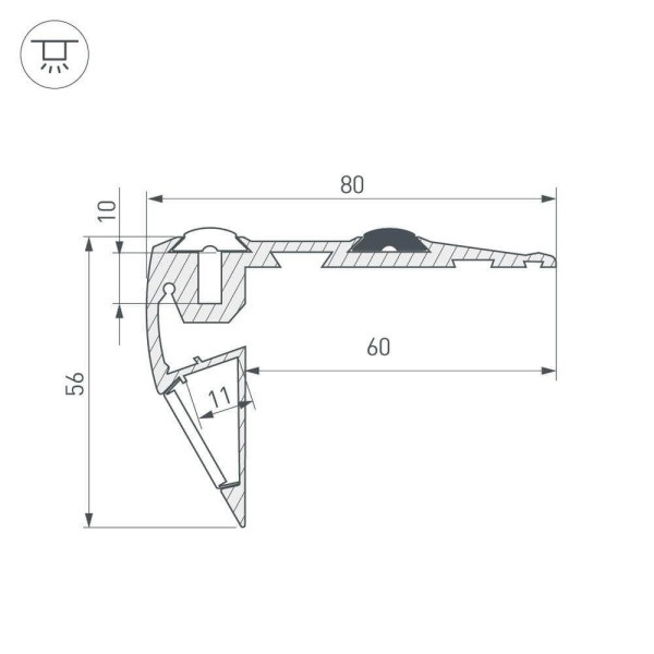Профиль Arlight STEP-FRONT-2000 ANOD 023866