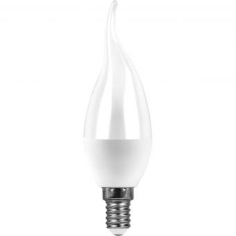 Лампа светодиодная Feron E14 7W 2700K Свеча на ветру Матовая LB-97 25760