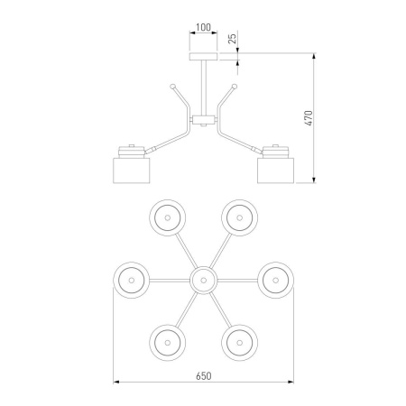 Потолочная люстра Eurosvet Batler 70133/6 черный
