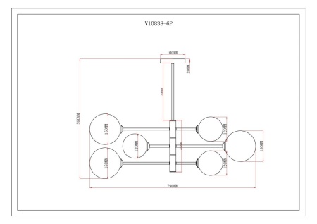 Подвесная люстра Moderli Molecule V10838-6P