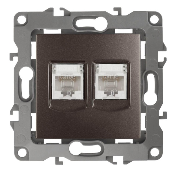 Розетка информационная 2XRJ45 ЭРА 12 12-3108-13 Б0019355 Розетка информационная 2XRJ45 ЭРА 12 12-3108-13 Б0019355