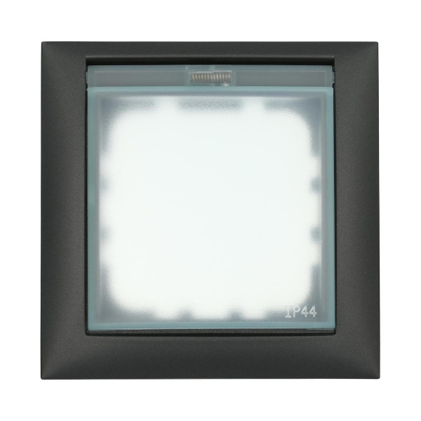 Рамка LK Studio универсальная защитная с крышкой для выключателей и розеток (черный бархат) 869108-1