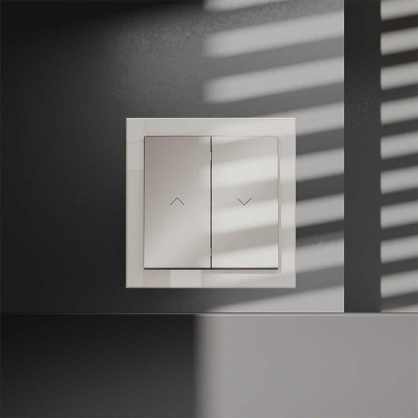 Выключатель встраиваемый Voltum S70 для жалюзи 10А кашемир VLS020703