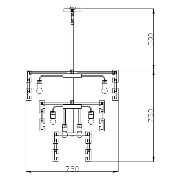 Подвесная люстра iLamp Rockefeller 6355-750 BR