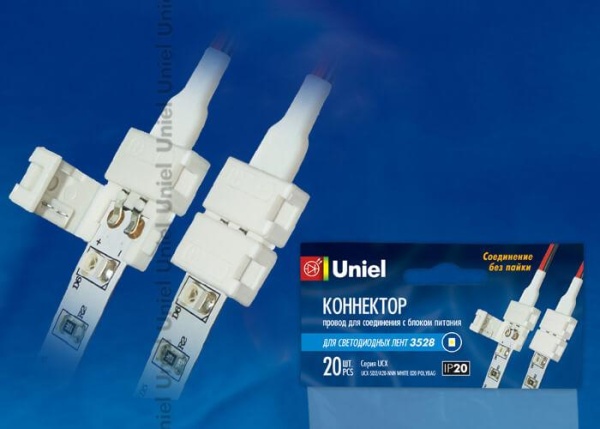 Набор коннекторов для светодиодных лент 3528 Uniel UCX-SD2/A20-NNN White 020 Polybag 06608 Набор коннекторов для светодиодных лент 3528 Uniel UCX-SD2/A20-NNN White 020 Polybag 06608
