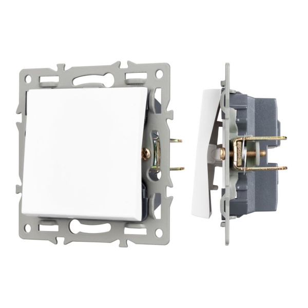 Механизм выключателя одноклавишный проходной SWT-MKP1-PL-WH (250V, 16A) Arlight 043714