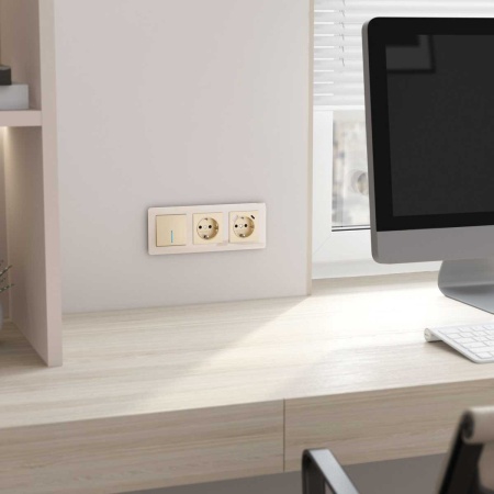 Выключатель Werkel одноклавишный с подсветкой шампань W1110111 4690389157080