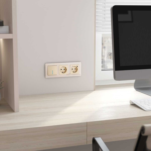 Выключатель Werkel одноклавишный с подсветкой шампань W1110111 4690389157080