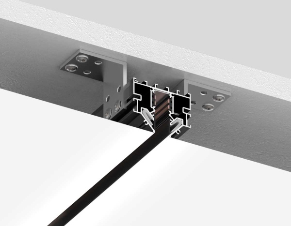 Шинопровод для монтажа в натяжной ПВХ потолок системы крепления Гарпун 2м Ambrella Light TRACK SYSTEM GL1945