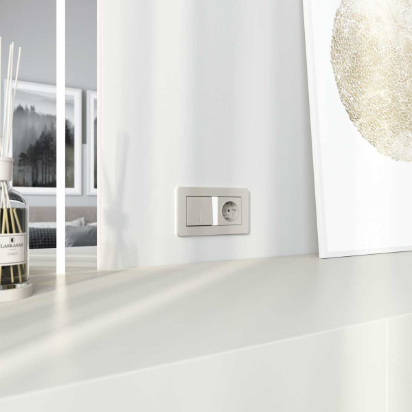 Выключатель одноклавишный проходной с подсветкой (дымчатый) W1212104/ a069450