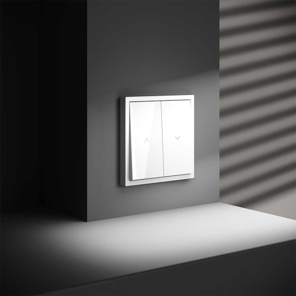 Выключатель встраиваемый S70 для жалюзи 10А, (белый глянцевый) Voltum VLS020701