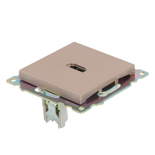 Розетка HDMI 2.1, Type A  (механизм), STEKKER GLS00-7118-02, серия Катрин, шампань 50063