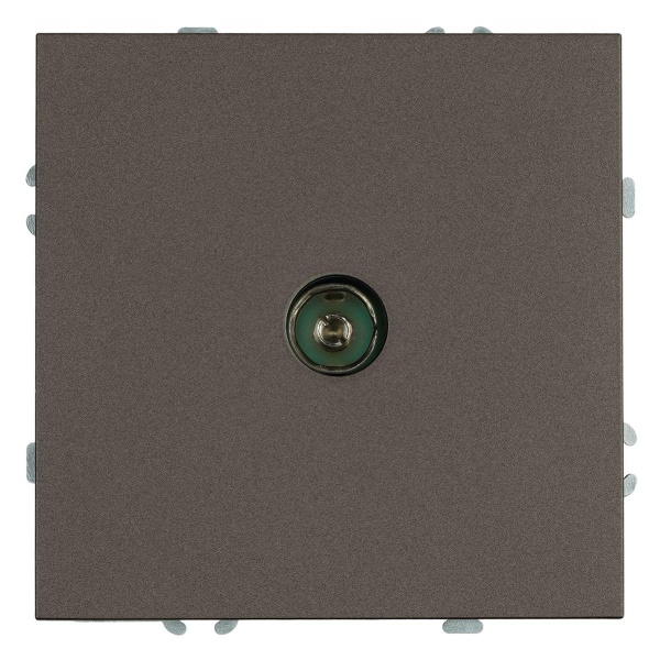Розетка телевизионная 1-местная (механизм), Stekker, 75 Ом, 5-862МГц Эмили, RST00-5108-09, антрацит, soft touch 49927