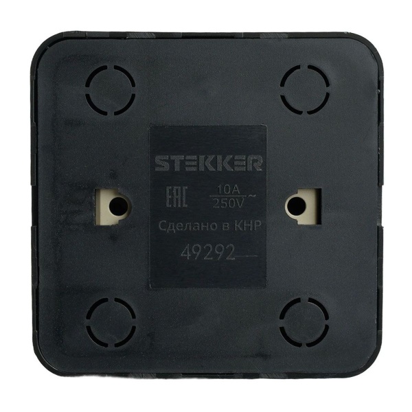 Выключатель одноклавишный Stekker София с подсветкой черный MSW10-11-20-02 49292