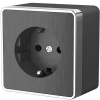 Розетка с заземлением Werkel Gallant графит рифленый W5071004 4690389164484