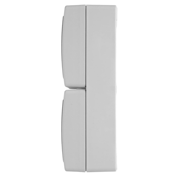 Вертикальная розетка 2-местная с крышкой с/з STEKKER PST16-12-54, пластик АВS, 250В, 16А, IP54, серый/графит 49724