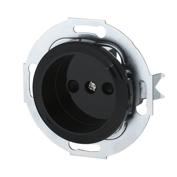 Розетка LK Studio без з/к, со шторками (черный) LK Vintage 883308-1