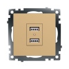 Розетка 2хUSB Stekker Катрин золото GLS10-7115-08 49229