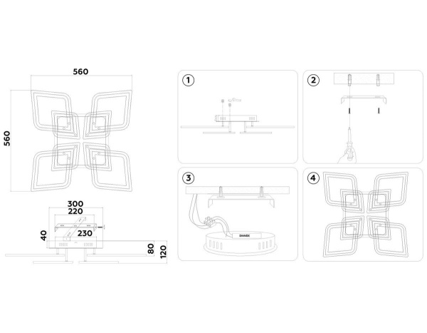 Потолочная светодиодная люстра Ambrella light Acrylica Original FA8912