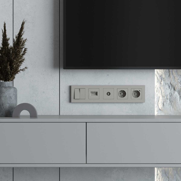 Рамка на 5 постов Werkel Slab дымчатый софт W0052917 a071630