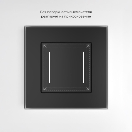 Сенсорный умный выключатель двуклавишный Werkel черный W4523008 4690389197963