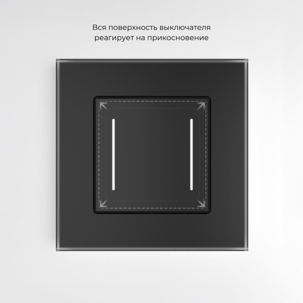 Сенсорный выключатель двухклавишный Werkel с подсветкой черный W4522008 4690389198052