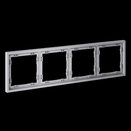 Рамка пластиковая S70 на 4 поста, (серый) Voltum VLS100416