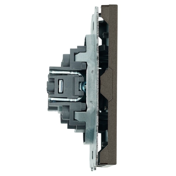 Розетка телевизионная 1-местная (механизм), Stekker, 75 Ом, 5-862МГц Эмили, RST00-5108-09, антрацит, soft touch 49927