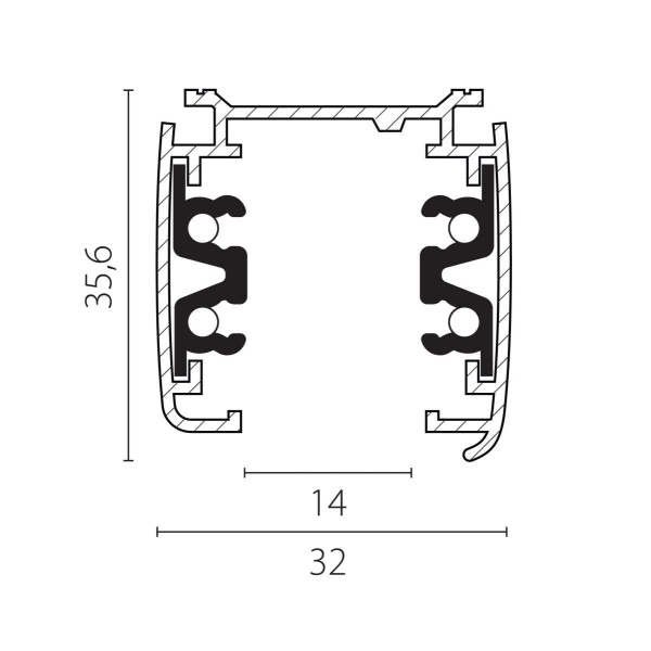 Трек четырехконтактный 3-фазный стыковочными пазами (круглые медные жилы), 2м Quattro Lightstar 504025-R