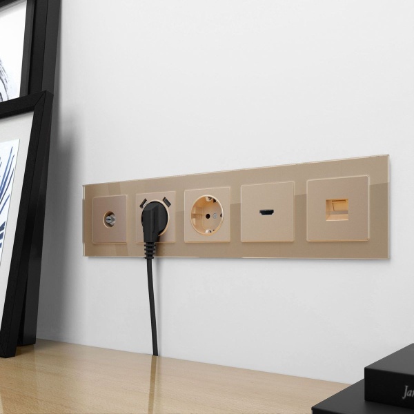 Накладка для розетки HDMI Werkel шампань W1196011 4690389157561